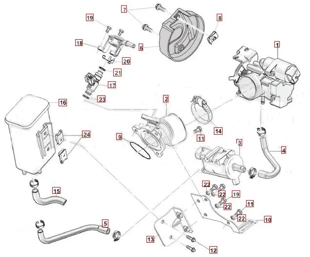 SWM RS125R Euro5 Drosselklappenkörper