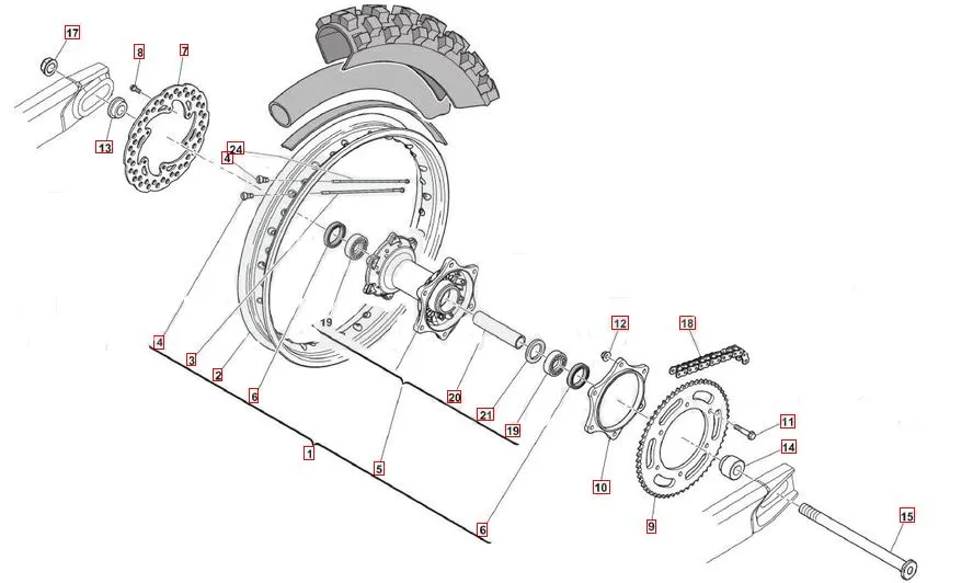 SWM RS125R Euro5 Hinterrad