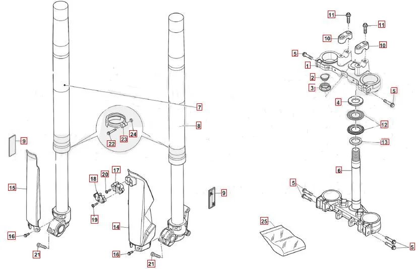 SWM RS125R Euro5 Vorderradgabel