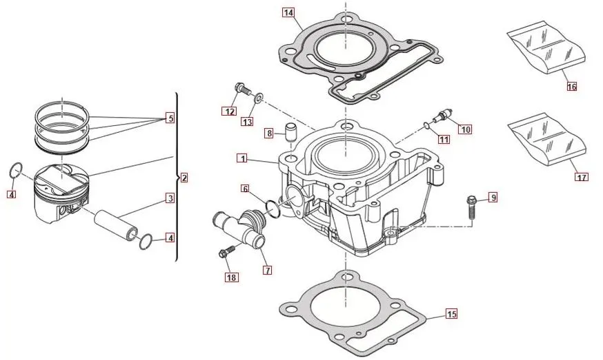 SWM RS125R Euro5 Zylinder, Kolben