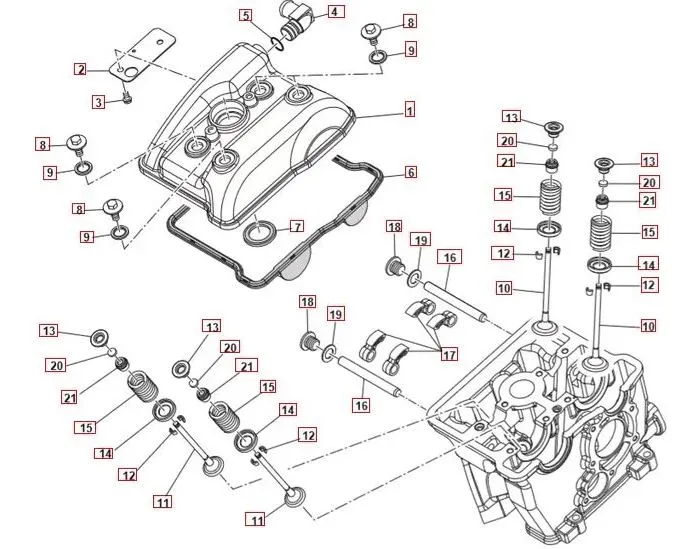 SWM RS125R Euro5 Zylinderkopfdeckel