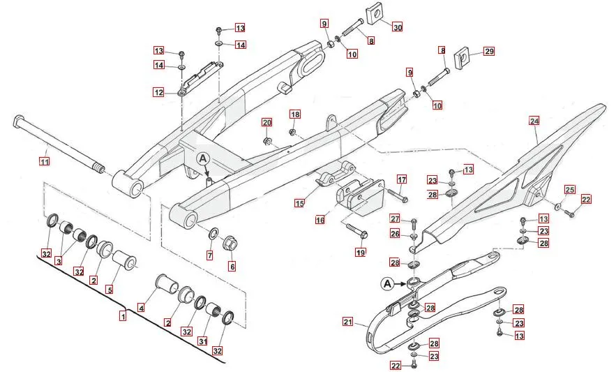 SWM RS125R Euro5 Hintergabel