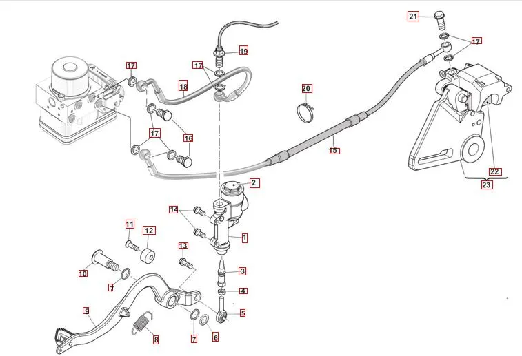 SWM SM125R Bremssystem hinten