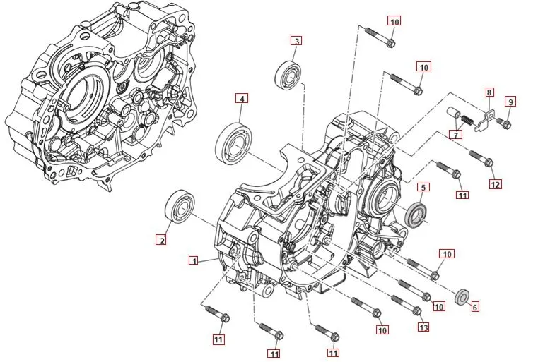 SWM SM125R Euro 4 Motorgehäuse links