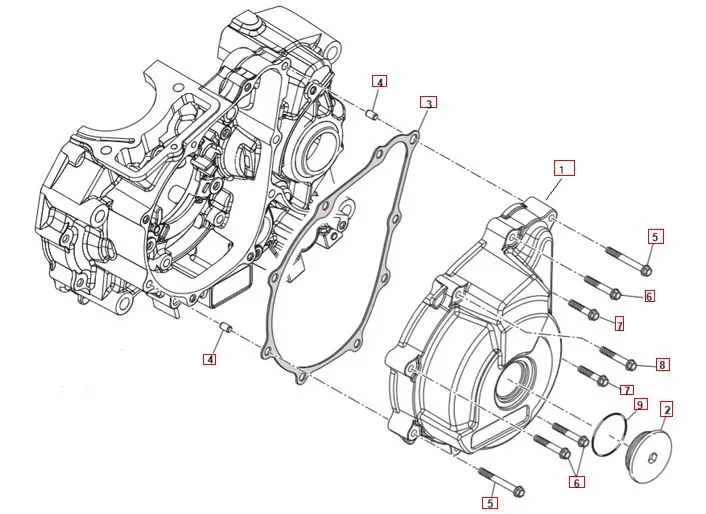 SWM SM125 Euro 4 Motorgehäuseabdeckung links