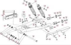 Ace of Spades 125 Euro 4 Hinterradschwinge Stoßdämpfer hinten