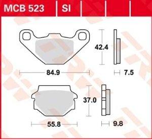 Adly Aprilia Buell Cagiva Derbi Husaberg Kawasaki KTM Peugeot Suzuki Bremsbelagsatz MCB523